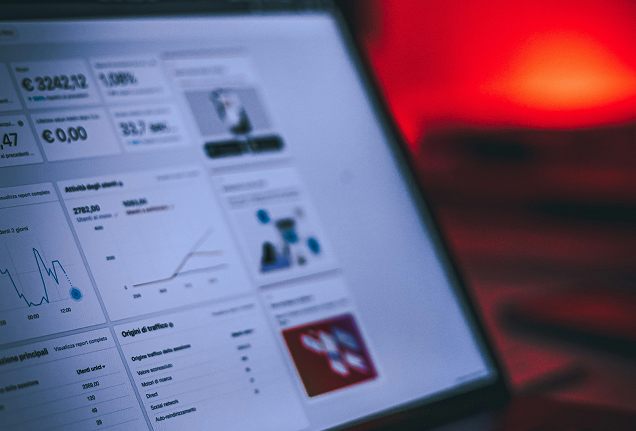 Analytics dashboards illustrating performance metrics